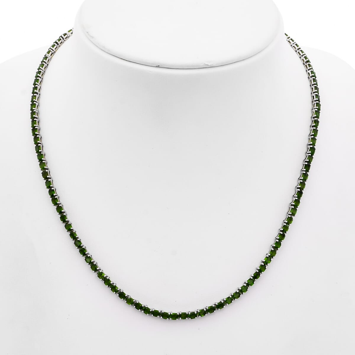 Chrome Diopside 19.75 ctw Necklace in Rhodium Over Sterling Silver 18 Inches image number 2