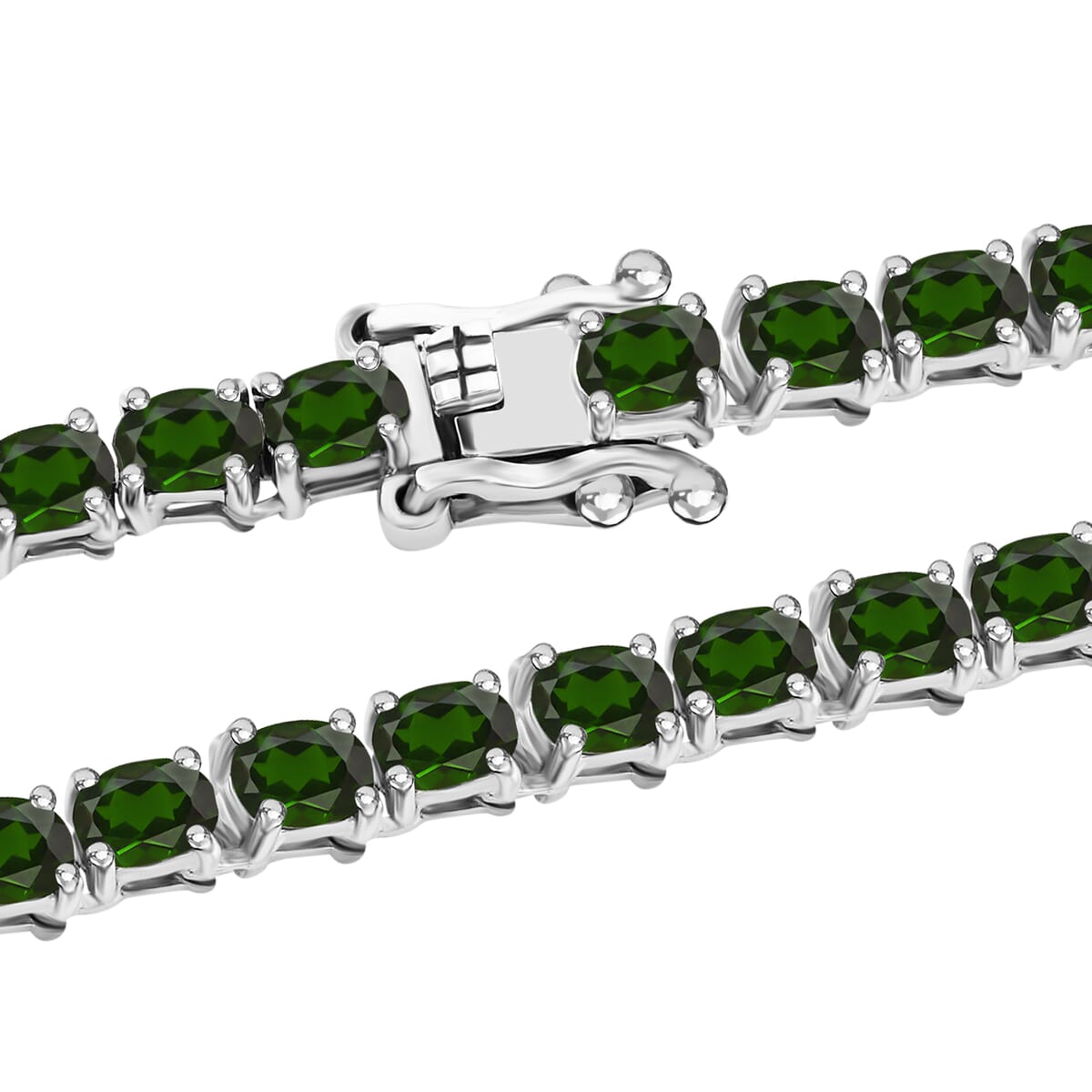 Chrome Diopside 19.75 ctw Necklace in Rhodium Over Sterling Silver 18 Inches image number 3