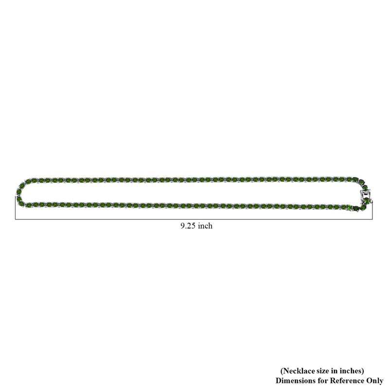 Chrome Diopside 19.75 ctw Necklace in Rhodium Over Sterling Silver 18 Inches