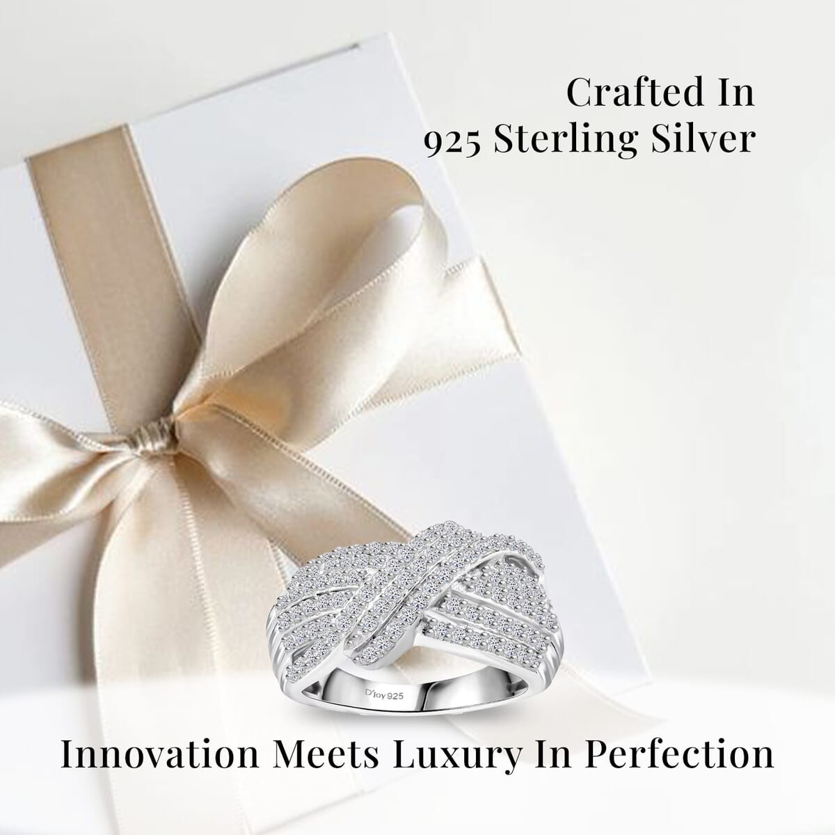 Luxuriant Lab Grown Diamond G VS 1.00 ctw Crossover Ring in Rhodium Over Sterling Silver (Size 6.0) image number 2