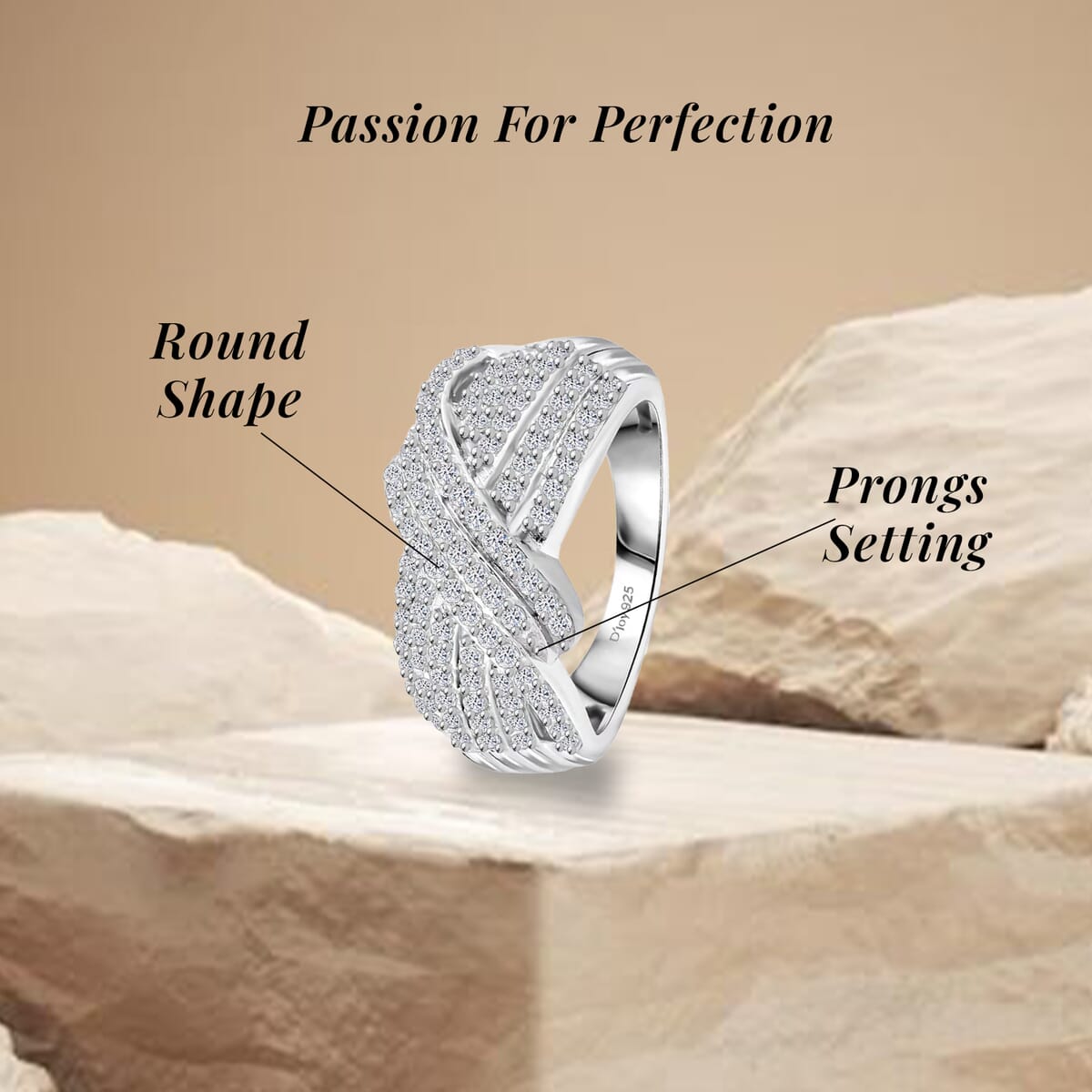 Luxuriant Lab Grown Diamond G VS 1.00 ctw Crossover Ring in Rhodium Over Sterling Silver (Size 6.0) image number 5