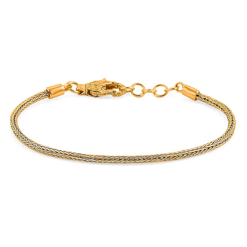 Bali Legacy Tulang Naga Bracelet in 22K Vermeil Yellow Gold Over Sterling Silver (7.25 In) 7.80 Grams