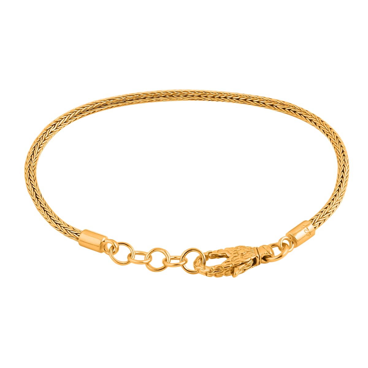 Doorbuster Bali Legacy Tulang Naga Bracelet in 22K Vermeil Yellow Gold Over Sterling Silver (7.25 In) 7.80 Grams image number 3