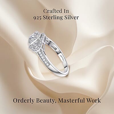 Luxuriant Lab Grown Diamond 1.00 ctw Ring in Rhodium Over Sterling Silver (Size 10.0)