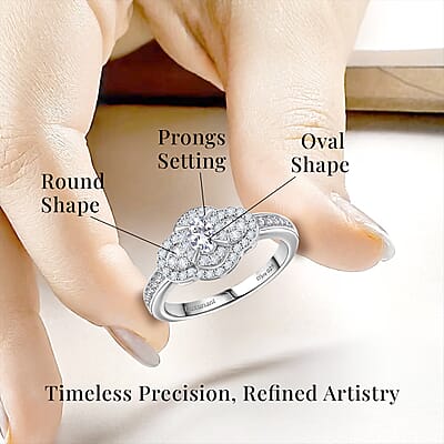 Luxuriant Lab Grown Diamond 1.00 ctw Ring in Rhodium Over Sterling Silver (Size 10.0)