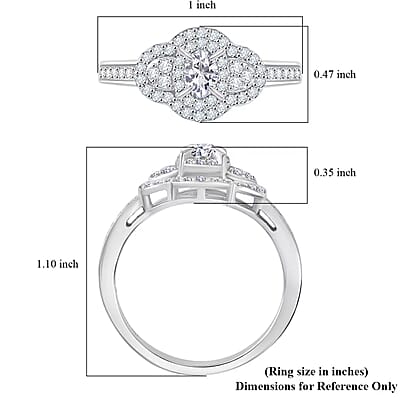 Luxuriant Lab Grown Diamond 1.00 ctw Ring in Rhodium Over Sterling Silver (Size 10.0)