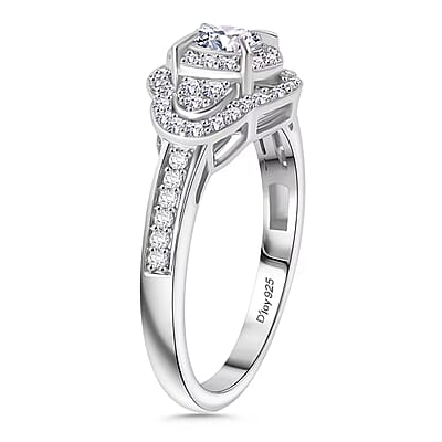 Luxuriant Lab Grown Diamond 1.00 ctw Ring in Rhodium Over Sterling Silver (Size 10.0)