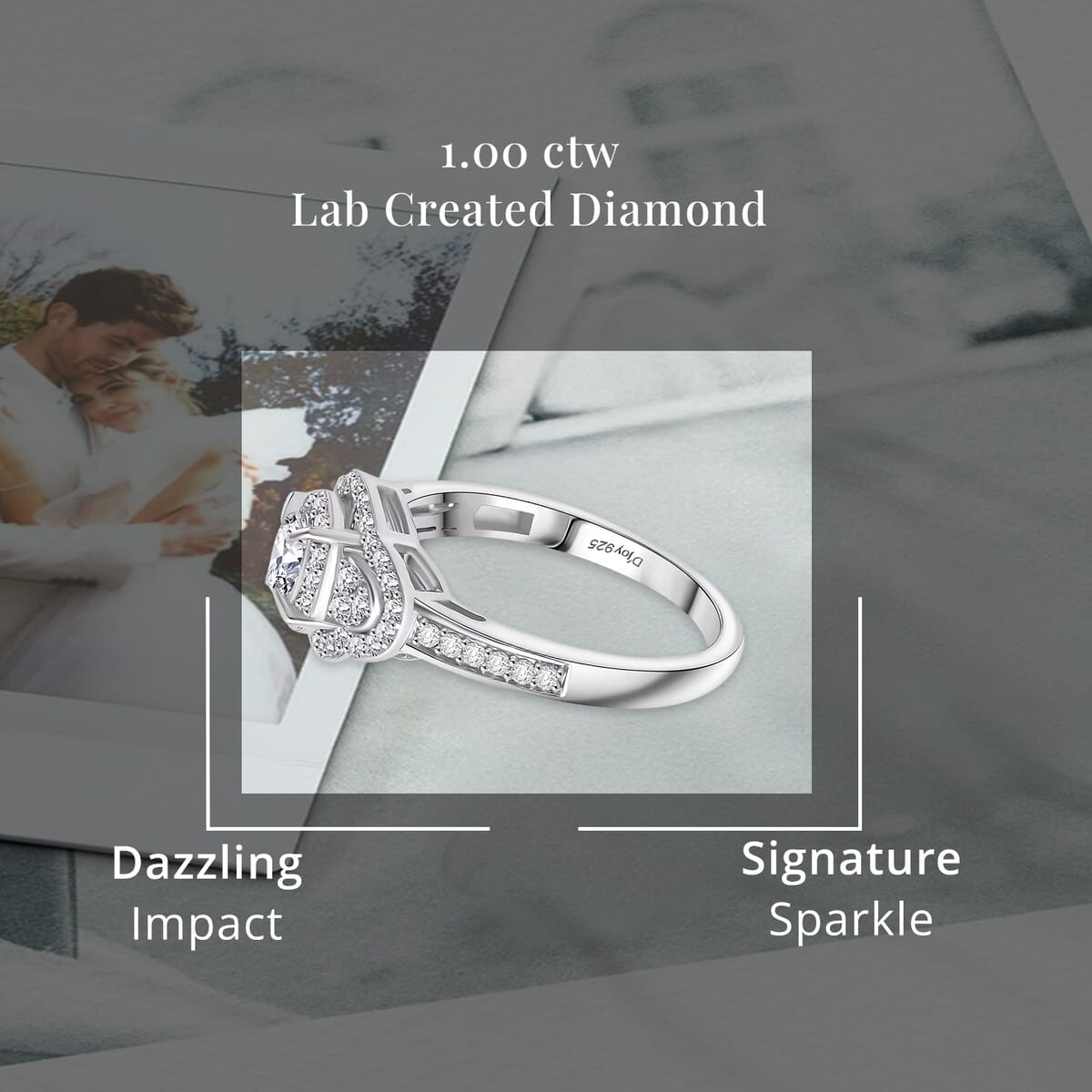 Luxuriant Lab Grown Diamond 1.00 ctw Ring in Rhodium Over Sterling Silver (Size 6.0) image number 4