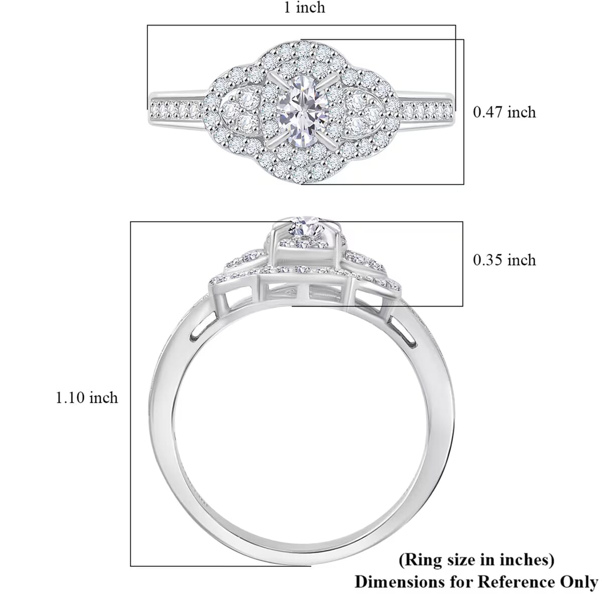 Luxuriant Lab Grown Diamond 1.00 ctw Ring in Rhodium Over Sterling Silver (Size 6.0) image number 7