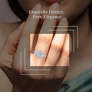 Luxuriant Lab Grown Diamond 1.00 ctw Ring in Rhodium Over Sterling Silver (Size 7.0)