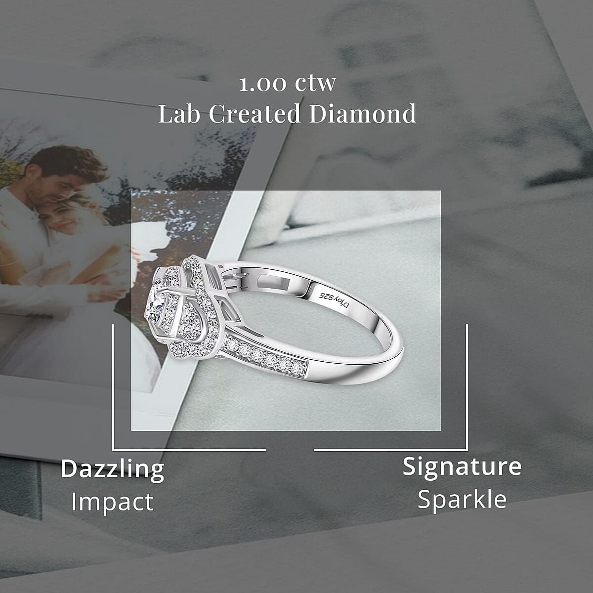 Luxuriant Lab Grown Diamond 1.00 ctw Ring in Rhodium Over Sterling Silver (Size 7.0) image number 4
