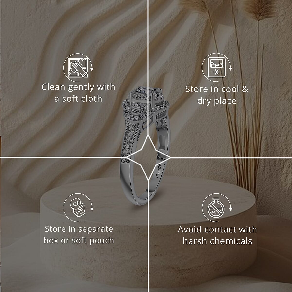 Luxuriant Lab Grown Diamond 1.00 ctw Ring in Rhodium Over Sterling Silver (Size 9.0) image number 6