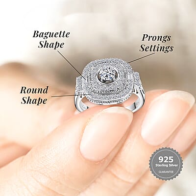 Luxuriant Lab Grown Diamond Ring in Rhodium Over Sterling Silver (Size 7.0) 1.00 ctw