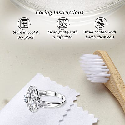 Luxuriant Lab Grown Diamond Ring in Rhodium Over Sterling Silver (Size 7.0) 1.00 ctw