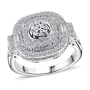 Luxuriant Lab Grown Diamond 1.00 ctw Ring in Rhodium Over Sterling Silver (Size 6.0)