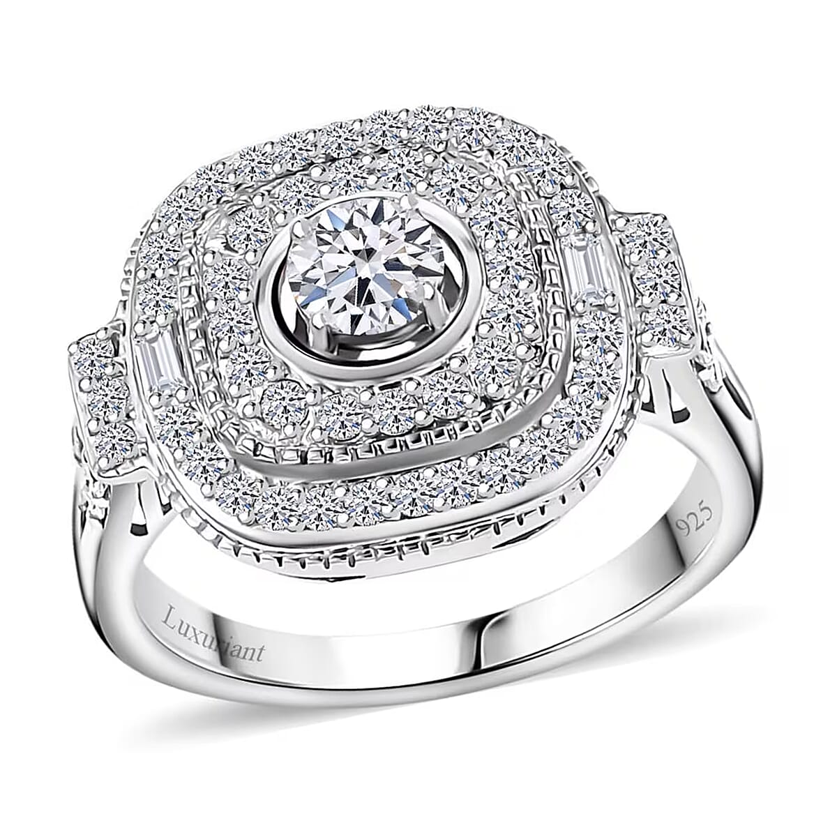 Luxuriant Lab Grown Diamond 1.00 ctw Ring in Rhodium Over Sterling Silver (Size 7.0) image number 0