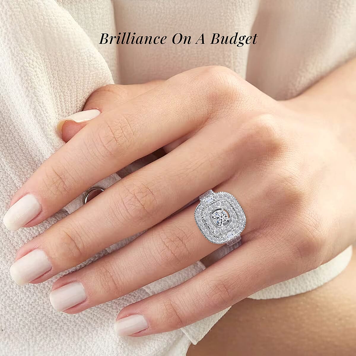 Luxuriant Lab Grown Diamond 1.00 ctw Ring in Rhodium Over Sterling Silver (Size 7.0) image number 1