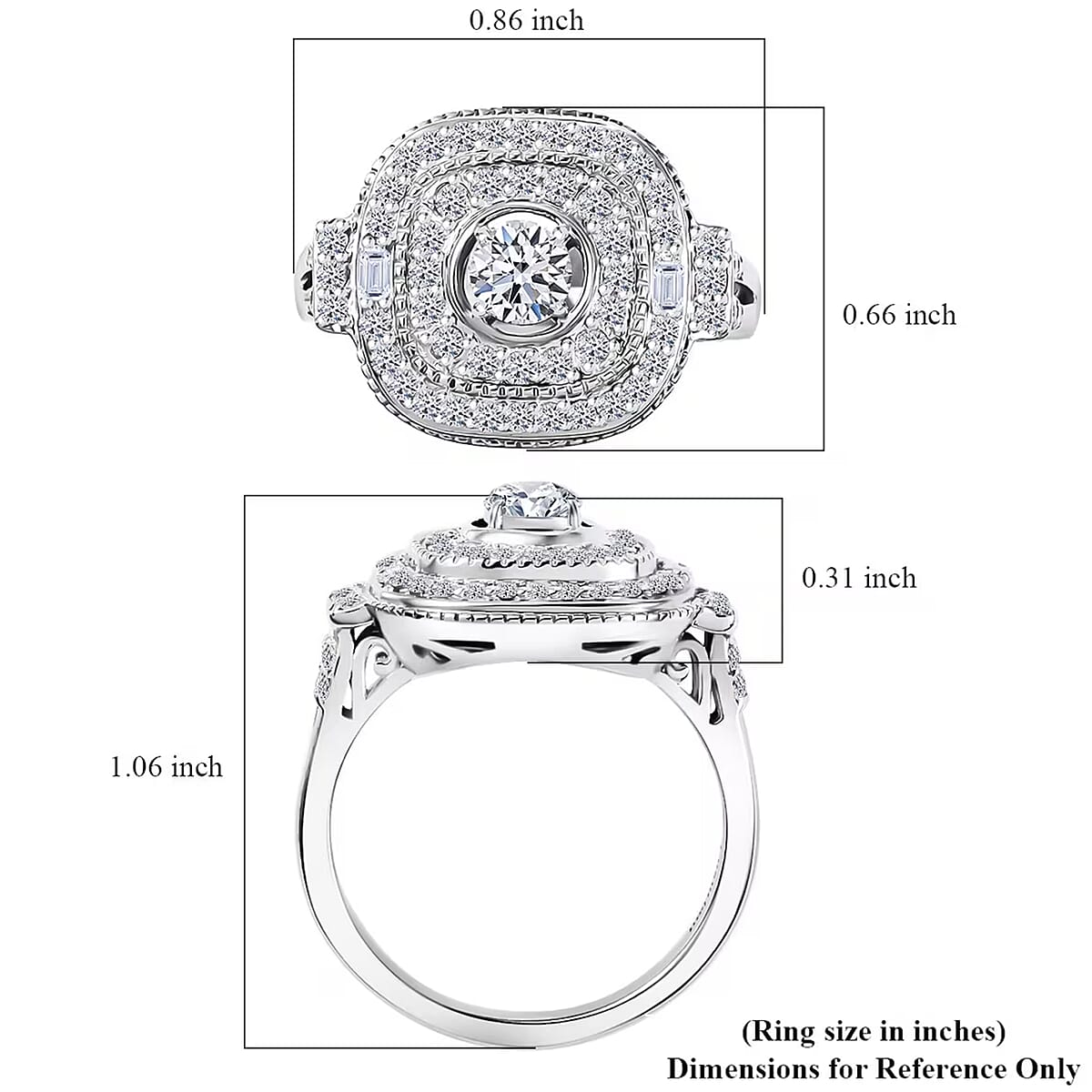 Luxuriant Lab Grown Diamond 1.00 ctw Ring in Rhodium Over Sterling Silver (Size 8.0) image number 7
