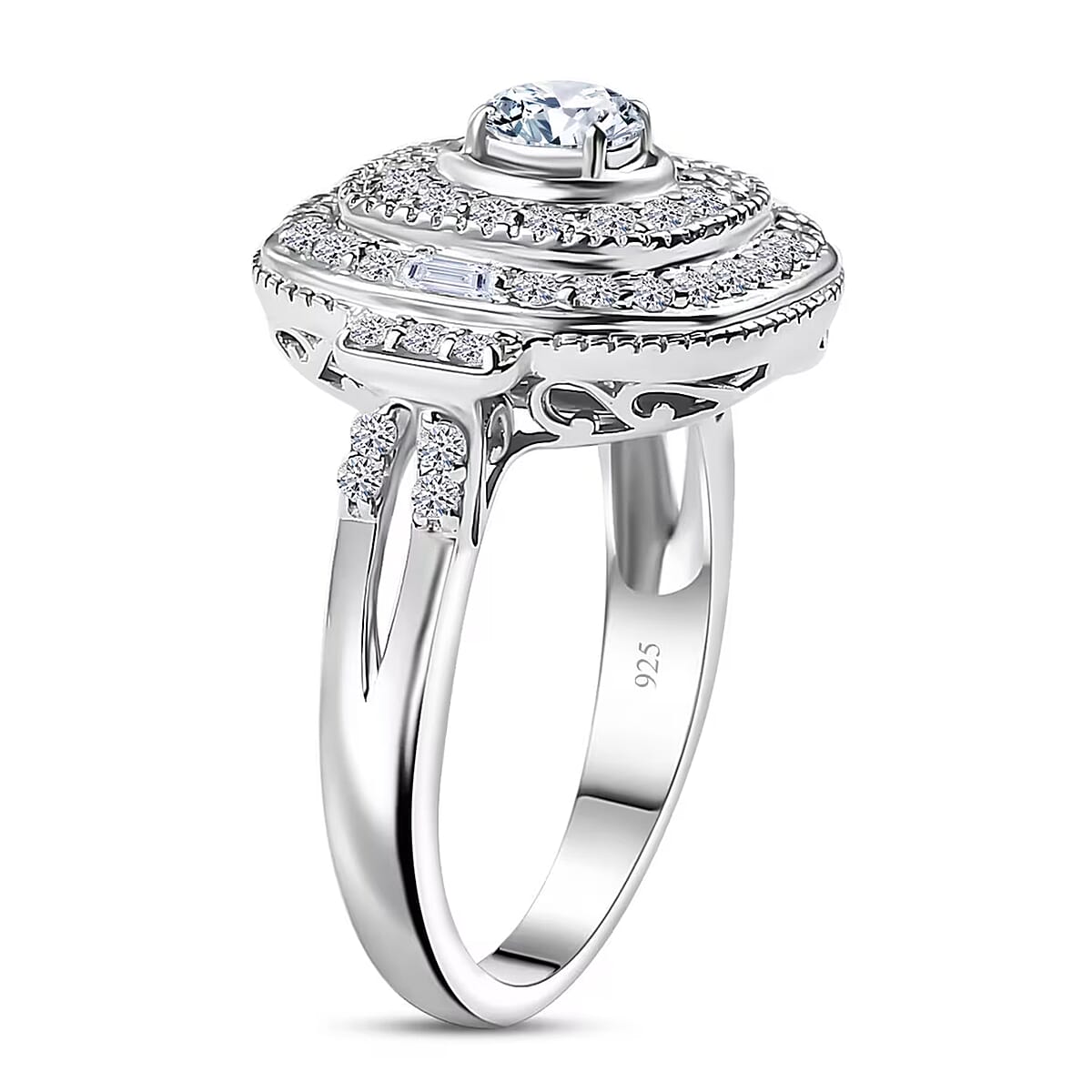 Luxuriant Lab Grown Diamond 1.00 ctw Ring in Rhodium Over Sterling Silver (Size 8.0) image number 8
