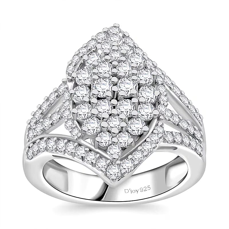 Luxuriant Lab Grown Diamond G VS 2.00 ctw Cluster Ring in Rhodium Over Sterling Silver (Size 10.0)