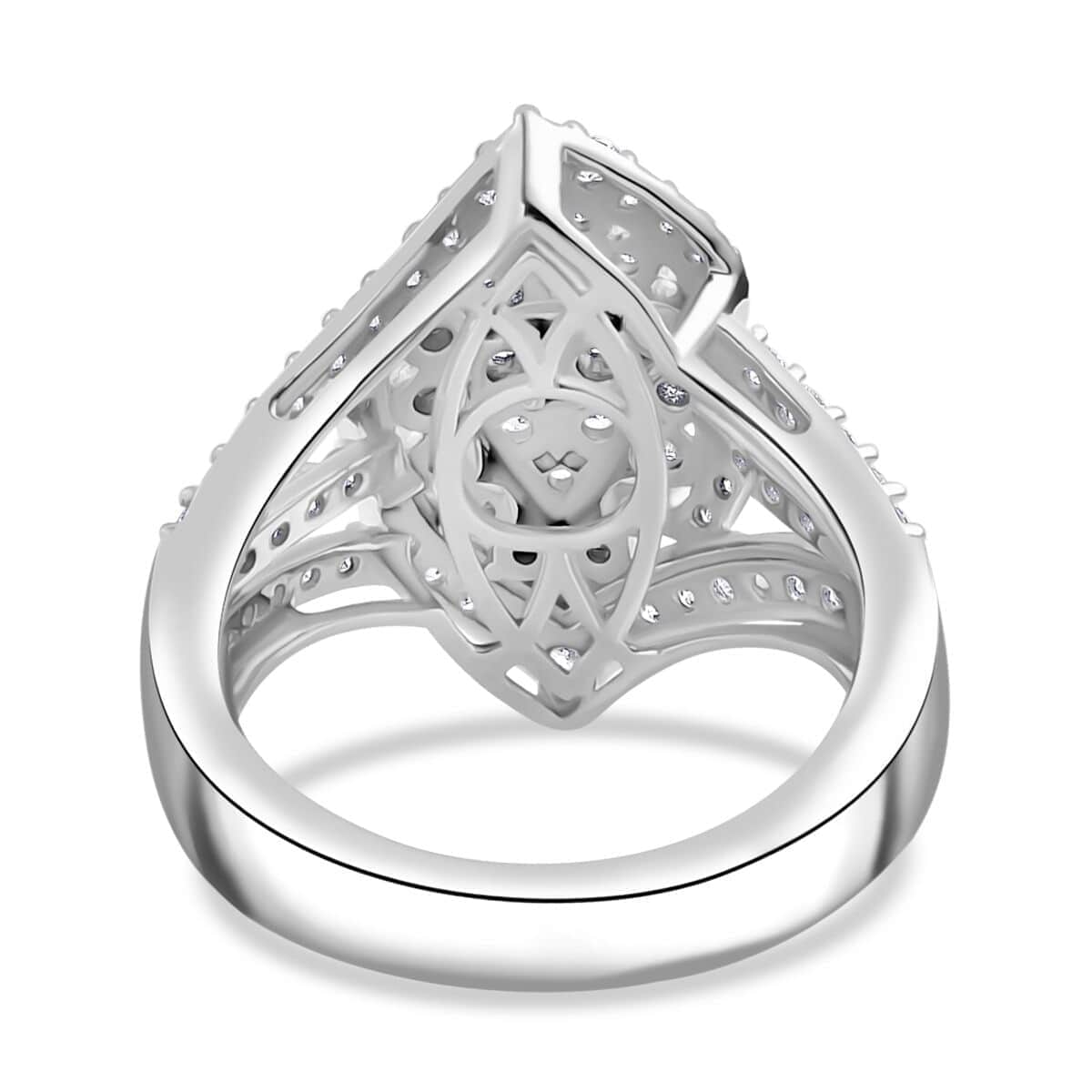 Luxuriant Lab Grown Diamond (G, VS) Ring in Rhodium Over Sterling Silver (Size 10.0) 2.00 ctw image number 5