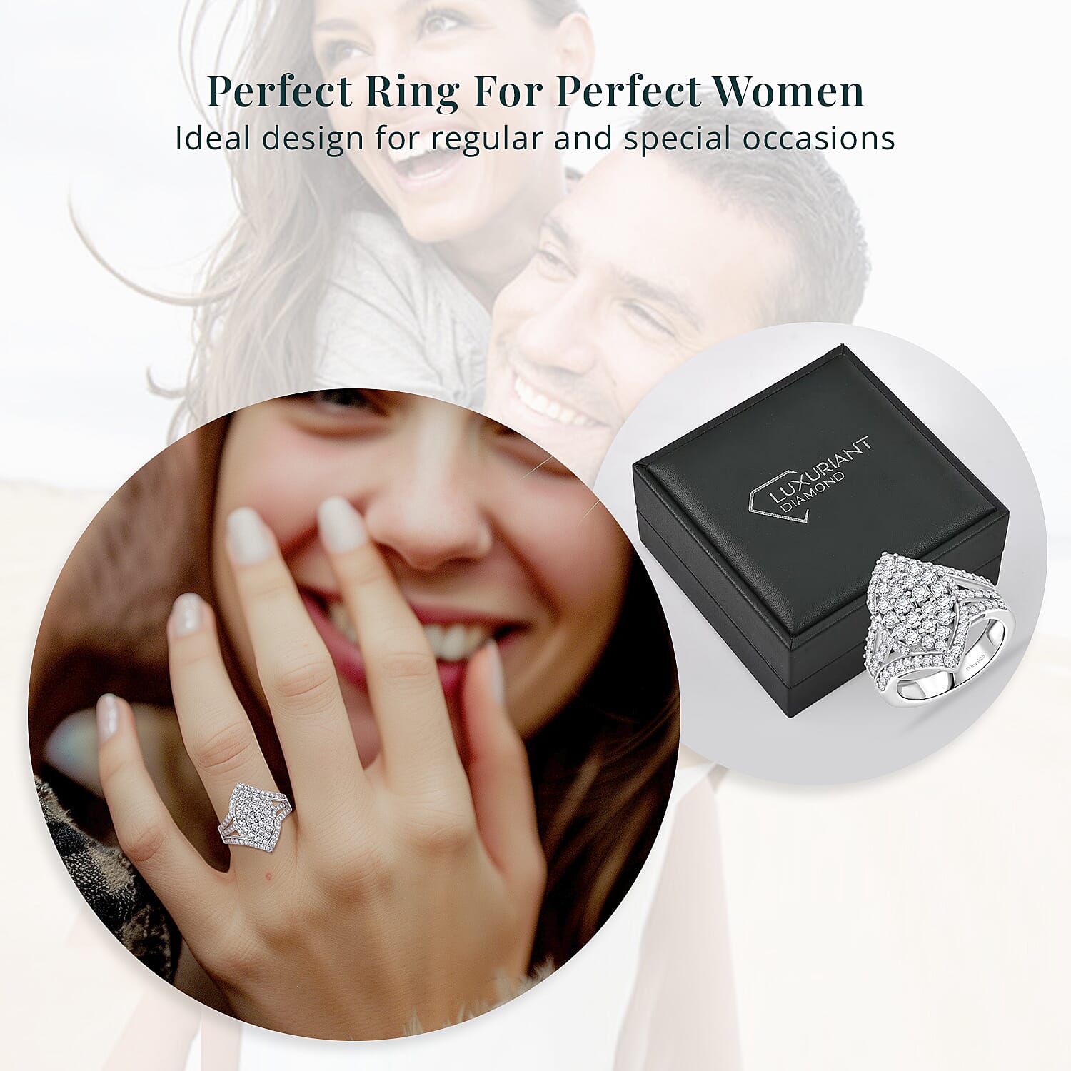 Luxuriant Lab Grown Diamond G VS 2.00 ctw Cluster Ring in Rhodium Over Sterling Silver (Size 10.0)