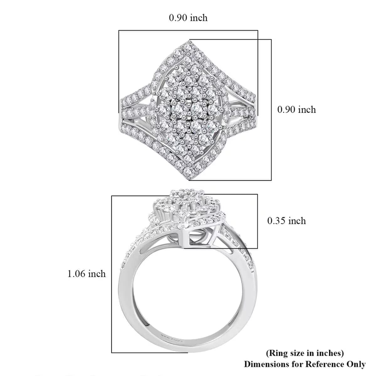 Luxuriant Lab Grown Diamond (G, VS) Ring in Rhodium Over Sterling Silver (Size 10.0) 2.00 ctw image number 7