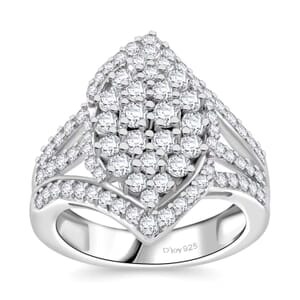 Luxuriant Lab Grown Diamond G VS 2.00 ctw Cluster Ring in Rhodium Over Sterling Silver (Size 6.0)