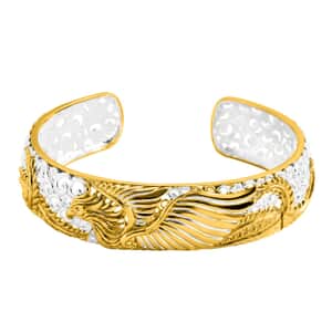 Bali Legacy Phoenix Cuff Bracelet in 22K Vermeil YG Over and Sterling Silver (7.25 In) 30.60 Grams