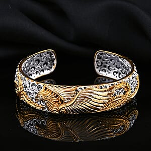 Bali Legacy Phoenix Cuff Bracelet in 22K Vermeil YG Over and Sterling Silver (7.25 In) 30.60 Grams