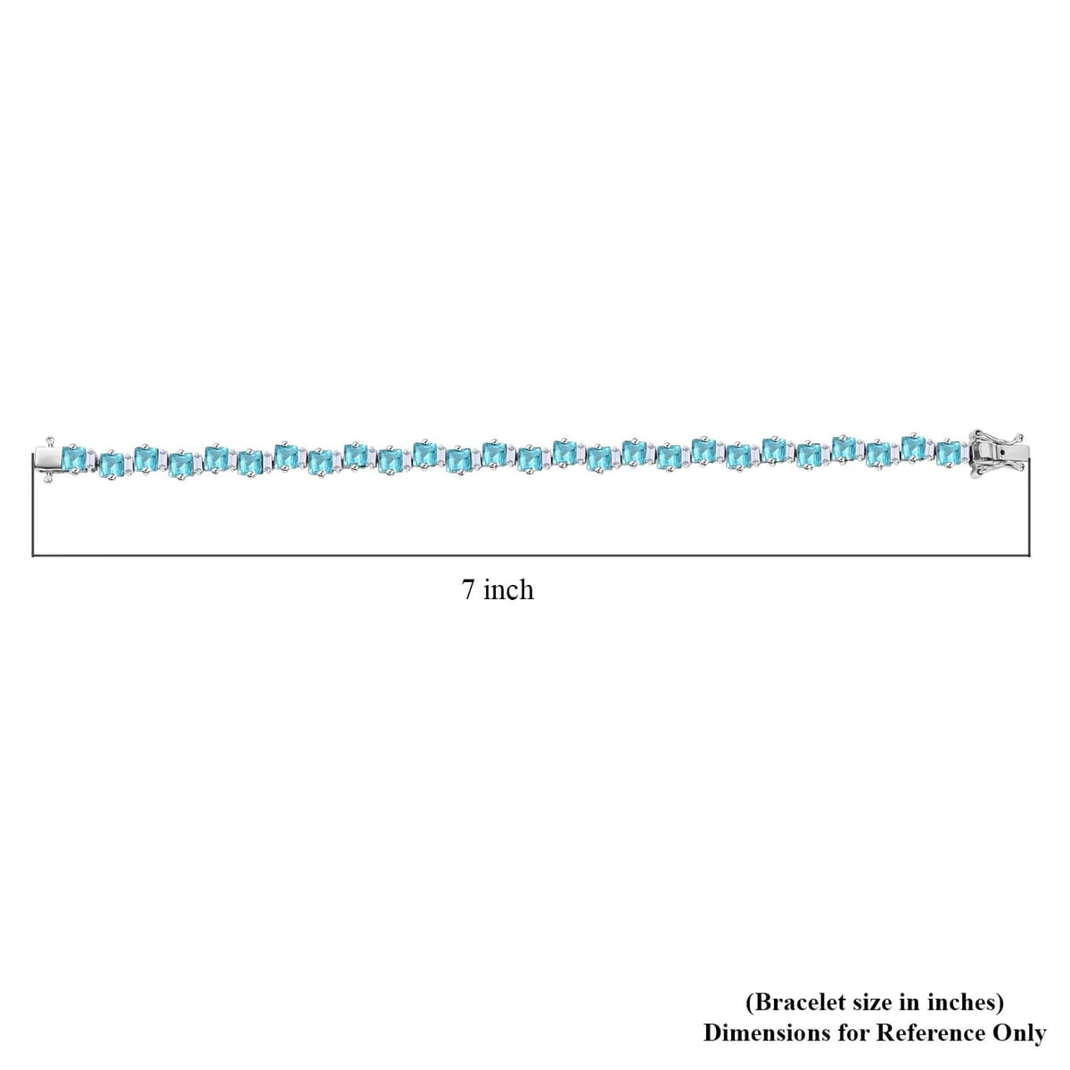 Premium Betroka Blue Apatite and Moissanite 11.25 ctw Sea Waves Bracelet in Rhodium Over Sterling Silver (6.50 In) image number 4