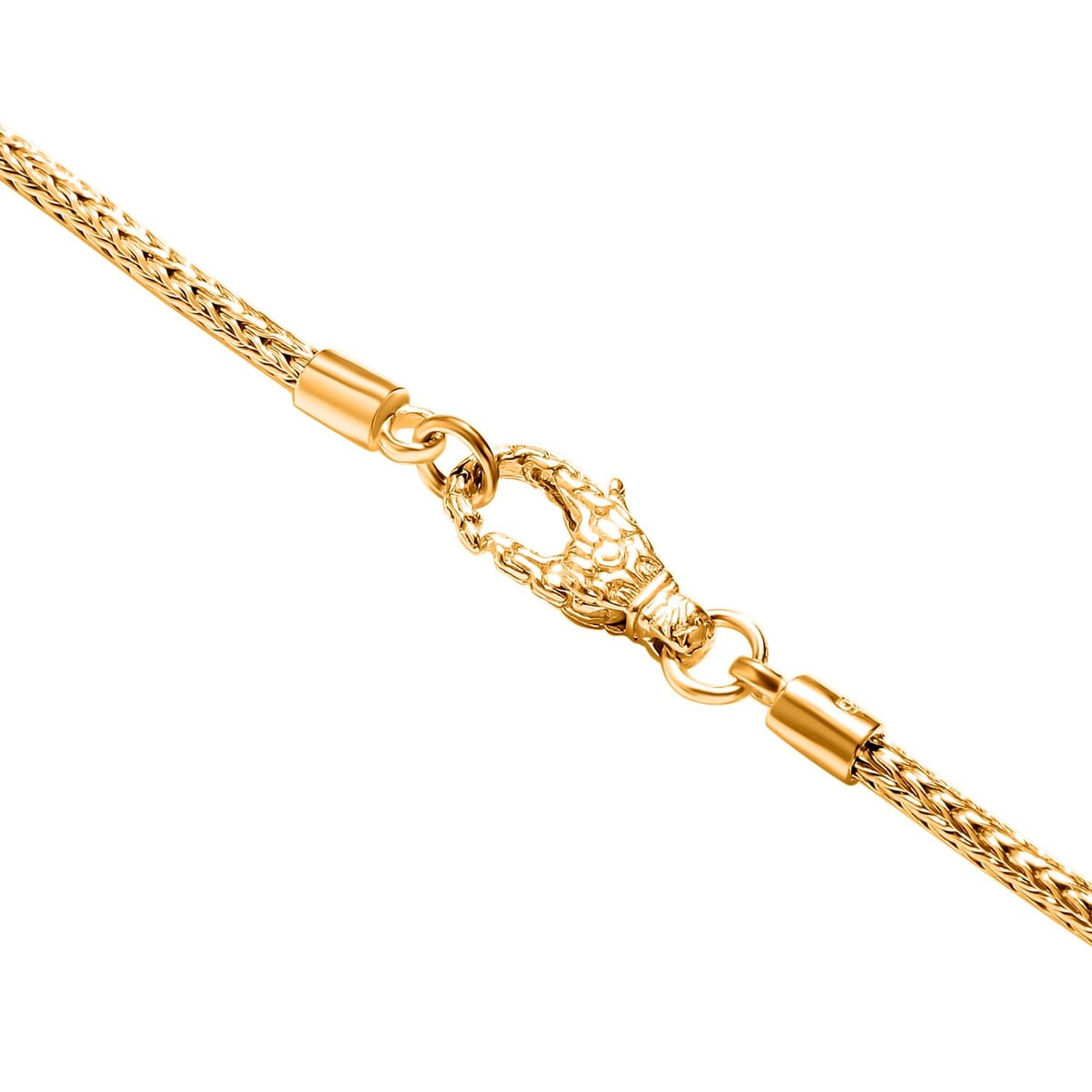 Bali Legacy Blue Star Sapphire (DF) 4.40 ctw Tulang Naga Chain Phoenix Necklace 20 Inches in 22K Vermeil Yellow Gold Over and Sterling Silver image number 5