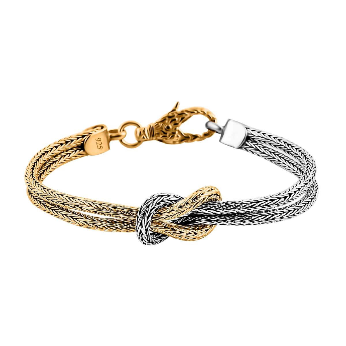 Bali Legacy Love Knot Bracelet in 22K Vermeil YG Over and Sterling Silver (6.50 In) 12.25 Grams image number 0