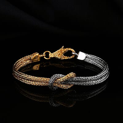 Bali Legacy Love Knot Bracelet in 22K Vermeil YG Over and Sterling Silver (6.50 In) 12.25 Grams