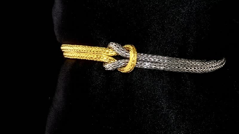 Bali Legacy Love Knot Bracelet in 22K Vermeil YG Over and Sterling Silver (6.50 In) 12.25 Grams