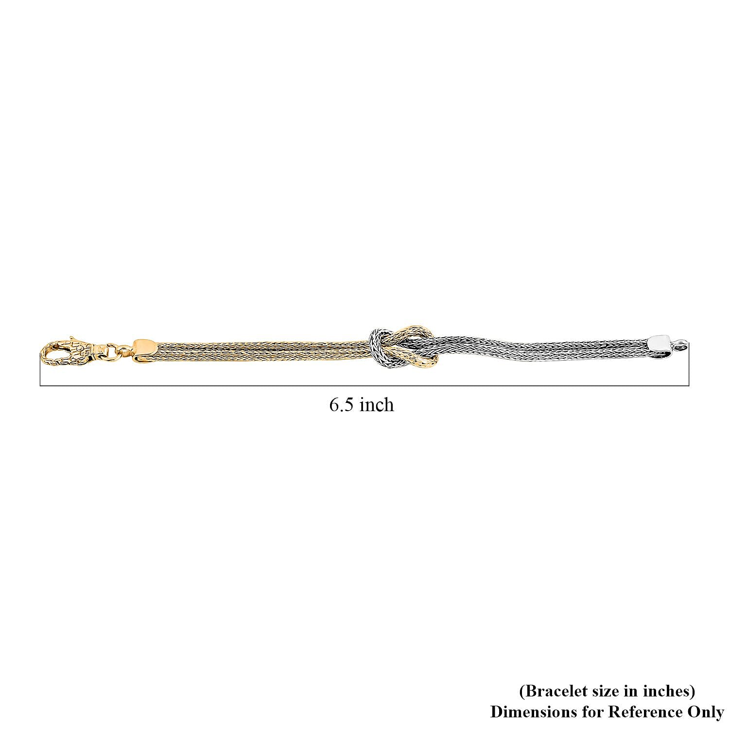 Bali Legacy Love Knot Bracelet in 22K Vermeil YG Over and Sterling Silver (6.50 In) 12.25 Grams