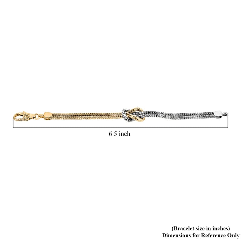 Bali Legacy Love Knot Bracelet in 22K Vermeil YG Over and Sterling Silver (6.50 In) 12.25 Grams
