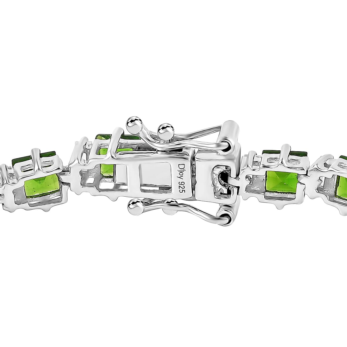 Chrome Diopside and Moissanite 10.65 ctw Sea Waves Bracelet in Rhodium Over Sterling Silver (6.50 In) image number 3