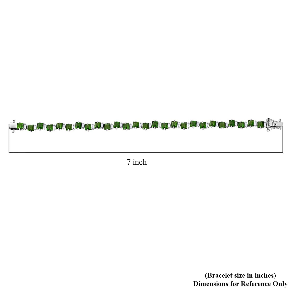 Chrome Diopside and Moissanite 10.65 ctw Sea Waves Bracelet in Rhodium Over Sterling Silver (6.50 In) image number 4