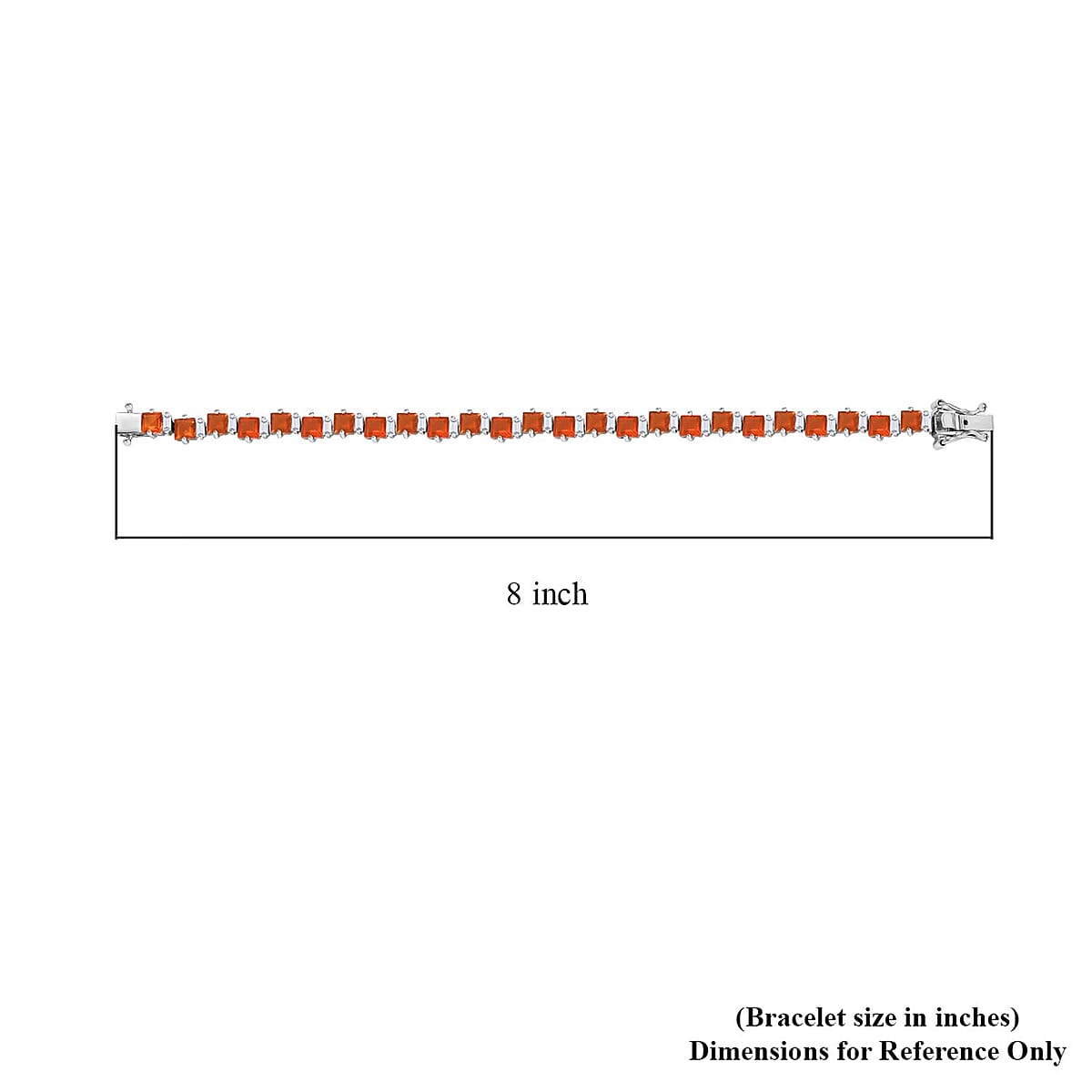 Salamanca Fire Opal and Moissanite 8.00 ctw Sea Waves Bracelet in Rhodium Over Sterling Silver (6.50 In) image number 4