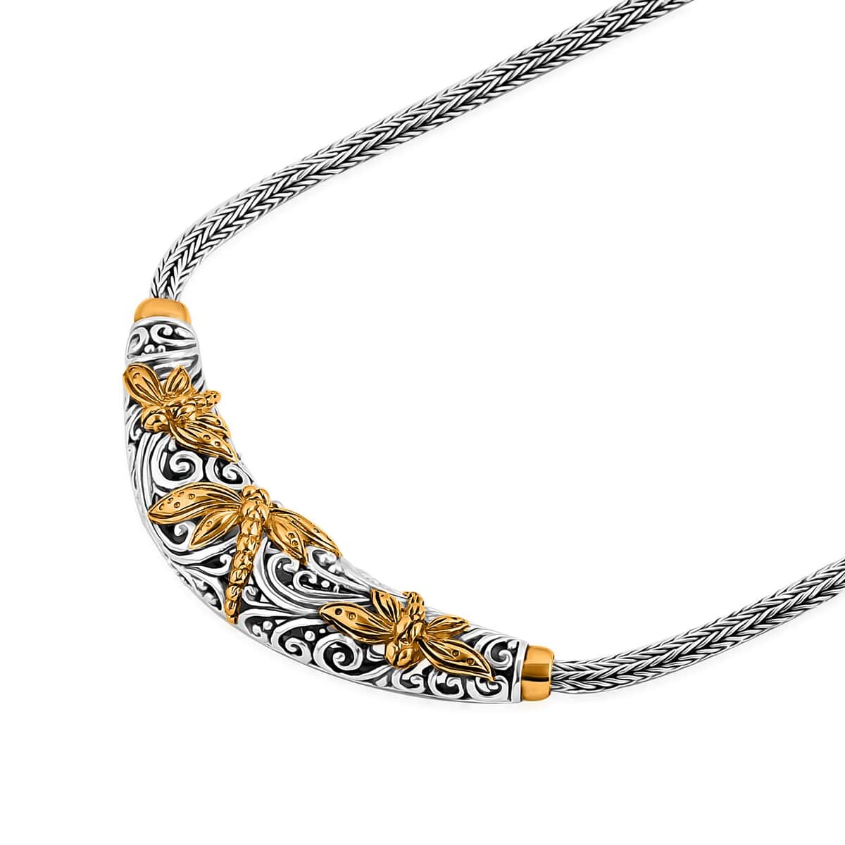 Doorbuster Bali Legacy Dragonfly Necklace in 22K Vermeil Yellow Gold Over Sterling Silver 25.20 Grams 20 Inches image number 4