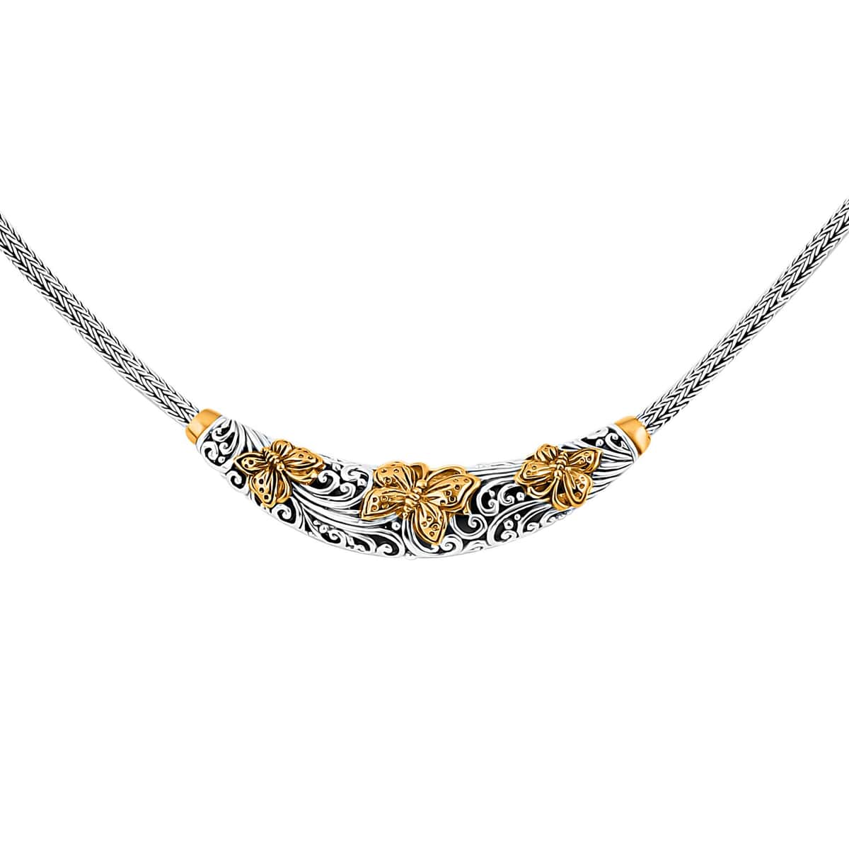 Doorbuster Bali Legacy Butterfly Necklace in 22K Vermeil Yellow Gold Over Sterling Silver 24.75 Grams 20 Inches image number 3