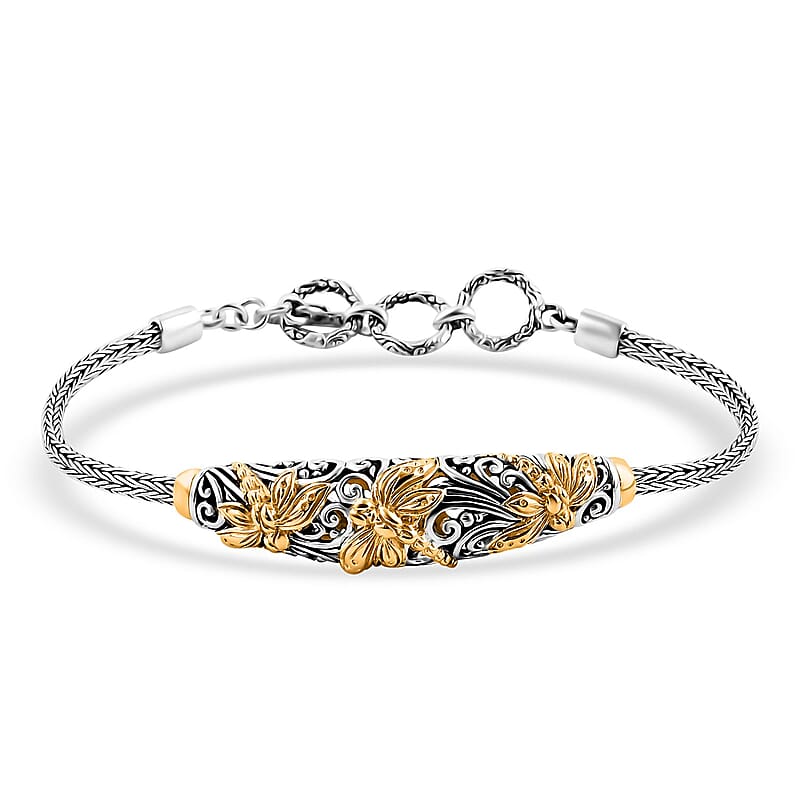 Bali Legacy Dragonfly Bracelet in 22K Vermeil YG Over Sterling Silver (7.25 In) 14.25 Grams