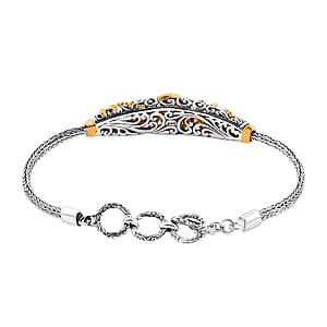 Bali Legacy Dragonfly Bracelet in 22K Vermeil YG Over and Sterling Silver (6.50-8.0In) 14.25 Grams