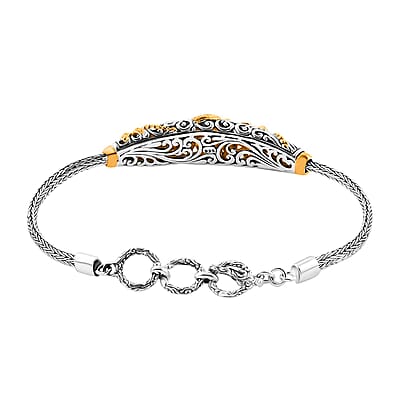 Bali Legacy Dragonfly Bracelet in 22K Vermeil YG Over and Sterling Silver (6.50-8.0In) 14.25 Grams