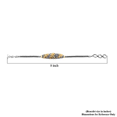 Bali Legacy Dragonfly Bracelet in 22K Vermeil YG Over and Sterling Silver (6.50-8.0In) 14.25 Grams