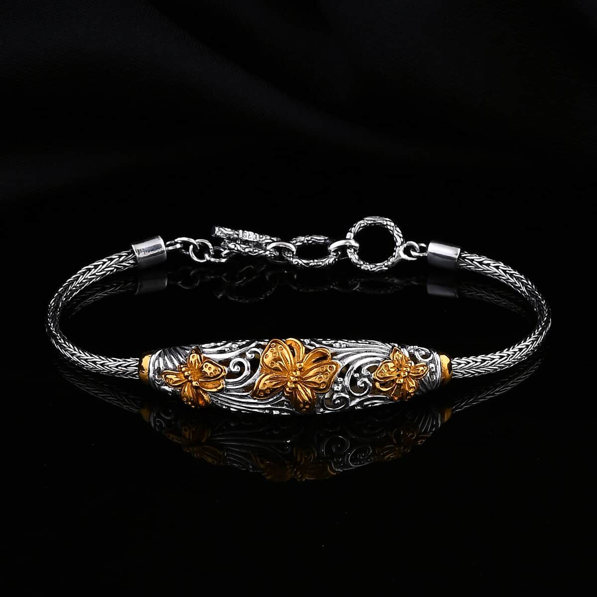 Doorbuster Bali Legacy Dragonfly Bracelet in 22K Vermeil YG Over and Sterling Silver (8.00 In) 14.25 Grams image number 1