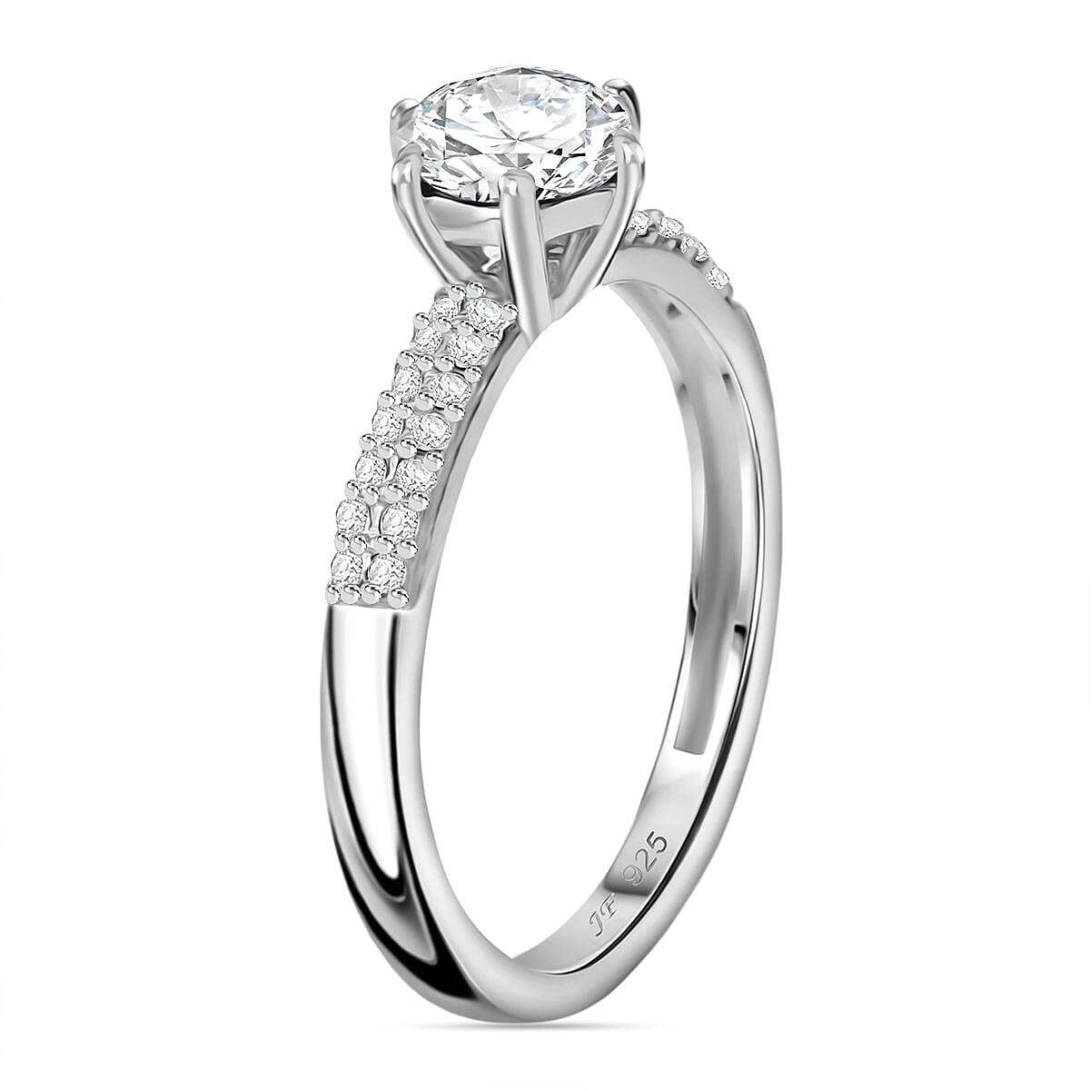 White Swarovski Crystal 0.81 ctw Ring in Rhodium Over Sterling Silver (Size 10)