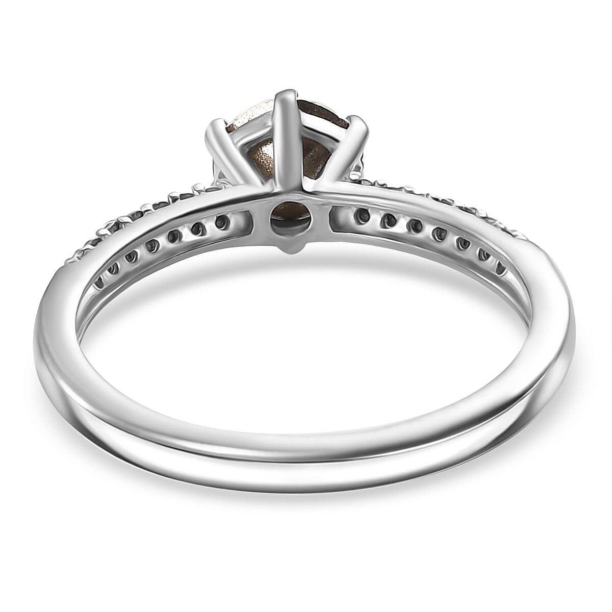 White Swarovski Crystal 0.81 ctw Ring in Rhodium Over Sterling Silver (Size 10)