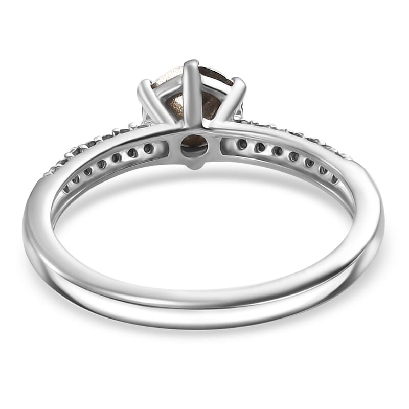 White Swarovski Crystal 0.81 ctw Ring in Rhodium Over Sterling Silver (Size 10)